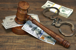 money and gavel on a table